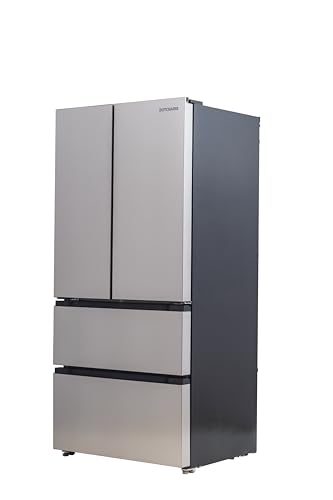 Dutchaire 2319 12 Volt Refrigerator for RV; 33" width French Door Style with 19 Cu. Ft. Total Capacity; Stainless Doors on a Black Box