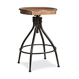 Hillsdale Worland Swivel Backless Stool, Adjustable Stool (One Stool), Brown