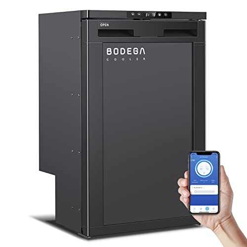 BODEGA 12 Volt Refrigerator, RV Refrigerator WIFI APP Control, 83L(2.94cu.ft.) RV Fridge and Freezer,12 Volt Car Refrigerator with Lock, (-4℉~46℉)Travel Fridge for Truck, RV,Camping,Travel - 12/24V DC
