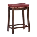 Linon Claridge Red Counter Stool, 26" x 18" x 12.75"
