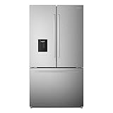 COSMO COS-FDR223GWSS 36 in. 3 French Door Refrigerator with Water Dispenser and Automatic Ice Maker in Stainless Steel, Counter Depth