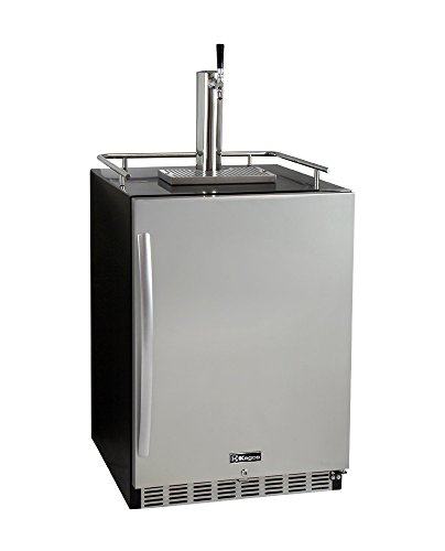 Kegco Kegerator 24" Wide Single Tap Black/Stainless Steel Undercounter Beer Dispenser HK38BSU-1
