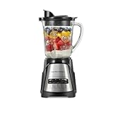 Hamilton Beach Power Elite Wave Action Blender For Shakes and Smoothies, Puree, Crush Ice, 40 Oz Glass Jar, 12 Functions, Stainless Steel Ice Sabre Blades, 700 Watts, Black (58148A)
