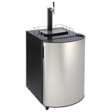 Garvee Beer Kegerator, Single Tap Draft Beer Dispenser, Full Size Keg Refrigerator With Shelves, Stainless Steel, Drip Tray & Rail,silver