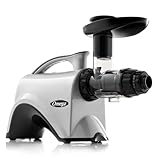 Omega NC800HDS Cold Press Juicer Machine, Vegetable and Fruit Juice Extractor and Nutrition System, Dual-Stage Slow Masticating Juicer, 150 W, Manual, Silver