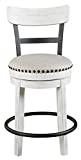 Signature Design by Ashley Valebeck 24.5" Modern Swivel Counter Height Barstool, Whitewash