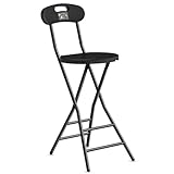 5Rcom Folding Stool, 1 Pack 24 inch Folding Bar Stool with Backrest and Handle, Foldable Stools for Adults Up to 450lbs, Collapsible Round Folding Counter Height Stool Chair for Camping Kitchen