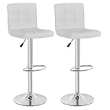 BestOffice Counter Height Bar Stool Set of 2 Barstools Modern Swivel Bar Stool Hydraulic Home Kitchen Stools Height Adjustable PU Leather Bar Chairs Dining Room Chairs