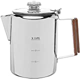 COLETTI Bozeman Percolator Coffee Pot — Camping Coffee Pot, Coffee Percolator – America’s Favorite Percolator – NO Aluminum or Plastic [9 cup]