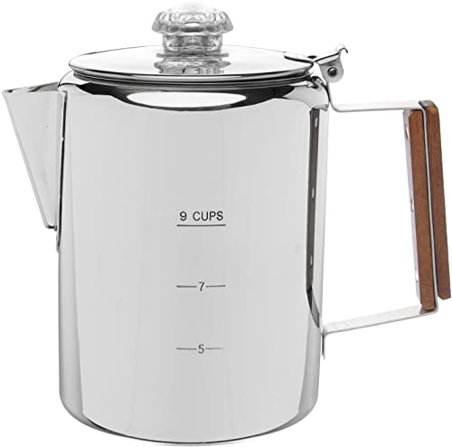 COLETTI Bozeman Percolator Coffee Pot — Camping Coffee Pot, Coffee Percolator – America’s Favorite Percolator – NO Aluminum or Plastic [9 cup]