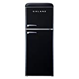 Galanz GLR46TBKER Retro Compact Refrigerator with Freezer Mini Fridge with Dual Door, Adjustable Mechanical Thermostat, 4.6 Cu Ft, Black