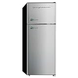 Frigidaire EFR751, 2 Door Apartment Size Refrigerator with Freezer Combo, 7.5 cu ft, Platinum Series, Stainless Steel-21.5" D x 22.4" W x 55.5" H