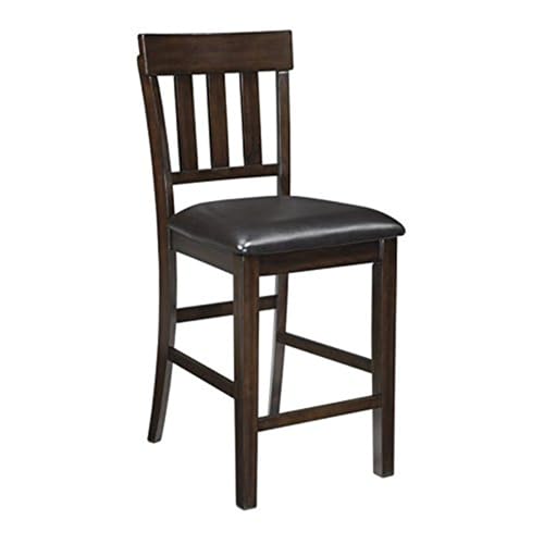 Signature Design by Ashley Haddigan 24" Counter Height Upholstered Barstool 2 Count, Dark Brown