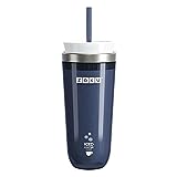 Zoku Instant Iced Coffee Maker, Reusable Beverage Chiller Cools Hot Beverages in Minutes Without Dilution, Portable 11-ounce Tumbler With Spill-resistant Lid and Straw, Grey