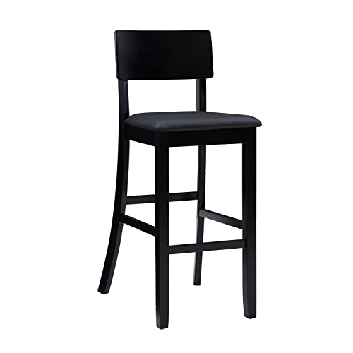 Linon Home Dcor FBA_ Torino Collection Contemporary Bar Stool, 17"W x 20"D x 43"H, Black