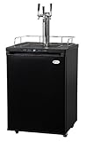 Kegco HBK309B-3 Three Faucet Homebrew Kegerator - Matte Black Cabinet and Door