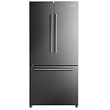 Galanz GLR18FS5S16 French Door Refrigerator with Installed Ice Maker and Bottom Freezer Adjustable Electrical Thermostat Control, Frost Free, Energy Star Certified, Stainless Steel, 18 Cu Ft