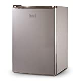 BLACK+DECKER BCRK25V Compact Refrigerator Energy Star Single Door Mini Fridge with Freezer, Cubic Feet, VCM, 2.5 cu.ft, Brushed Metal Finish,Grey