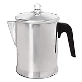 Primula Today Aluminum Stove Top Percolator Maker Durable, Brew Coffee On Stovetop, 9 Cup, Silver