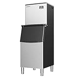 EUHOMY Commercial Ice Maker Machine 400Lbs/24H, SECOP Compressor&ETL Approval, Industrial Ice Machine, 250Lbs Storage, Ice Ready in 8-15 min, Stainless Steel Ice Maker for Bar/Cafe/Restaurant/Business