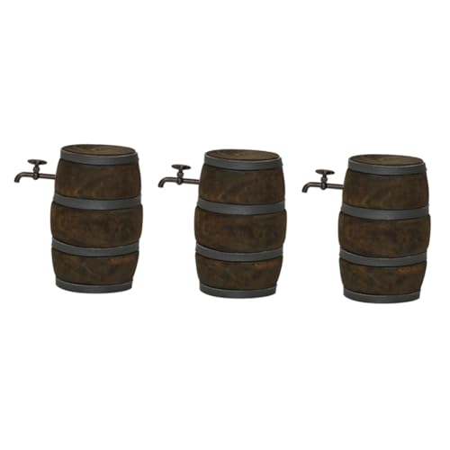 Totority 3pcs Dollhouse Winery Retro Decor Home Décor Cask Mini Barrel Kegerator Table Top Decor Ornament Desktop Toys Desktop Decor Rustic Decoration Small Miniature Wood N116 Fairy Garden
