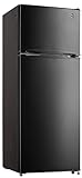RCA RFR741-BLACK Apartment Size-Top Freezer-2 Door Fridge-Adjustable Thermostat Control-Black-7.5 Cubic Feet