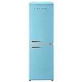 Galanz GLR74BBER12 Retro Refrigerator with Bottom Mount Freezer Frost Free, Dual Door Fridge, Adjustable Electrical Thermostat Control, 7.4 Cu Ft, Blue