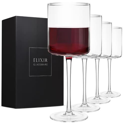 ELIXIR GLASSWARE Stemless Wine Glasses Set of 4-17 oz - Premium Crystal Stemless Wine Glass Set, Red Wine Glasses, White Wine Glasses - Housewarming Gifts, Wine Gifts for Women and Men