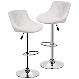 BestOffice Counter Height Bar Stools Set of 2 Swivel Stool Barstools Height Adjustable Bar Chairs with Back PU Leather Swivel Bar Stool Kitchen Counter Stools Dining Chairs