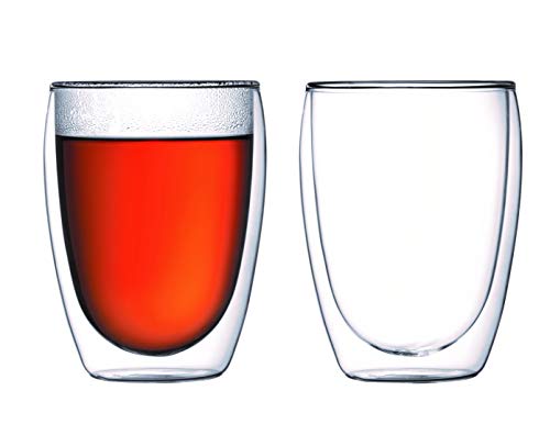 Bodum 12oz Pavina Double Wall High-Heat Borosilicate Glass, Set of 2, Clear
