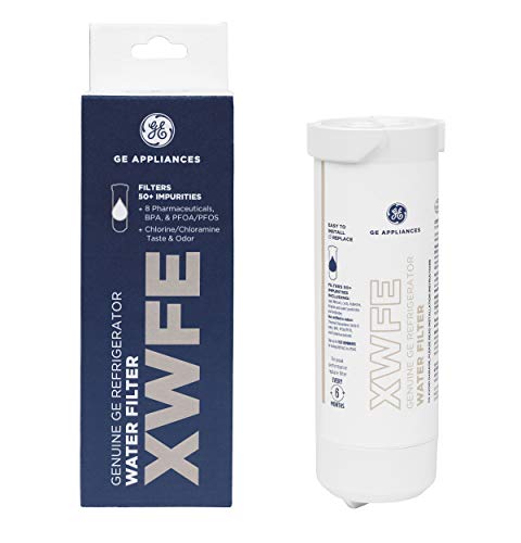 GE® XWFE™ Refrigerator Water Filter, Genuine Replacement Filter, Certified to Reduce Lead, Sulfur, and 50+ Other Impurities, Replace Every 6 Months for Best Results, Pack of 1