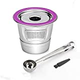 Reusable Coffee Filter Replacement for Keurig K MINI PLUS Refillable K Cupsules 2.0 1.0 Small Coffee Pod Single Reuable Coffee Capsules (Stainless Steel 1 Pods,1 Scoop)