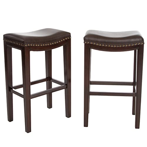 Christopher Knight Home Avondale Backless Bar Stools,12"D x 18.13"W x 30"H, 2-Pcs Set, Brown