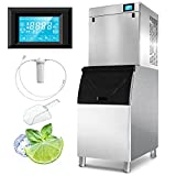 22" Commercial Ice Maker Machine 450LBS/24H with 350LBS Storage Bin, 990W SECOP Compressor, 182 Full Cube Ice Ready in 8-15 min, Air Cooled, Industrial Ice Machine for Business