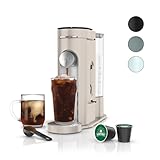 Ninja PB041ST Pods & Grounds Single-Serve Coffee Maker, K-Cup Pod Compatible, Brews Grounds, Compact Design, 56-oz. Reservoir, 6-oz. Cup to 24-oz. Travel Mug Brew Sizes, Iced Coffee Maker, Stone
