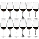 UMI UMIZILI 12 Ounce - Set of 12, Classic Durable Red/White Wine Glasses For Party