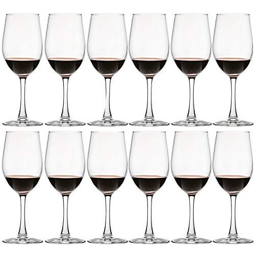 UMI UMIZILI 12 Ounce - Set of 12, Classic Durable Red/White Wine Glasses For Party
