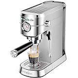 CASABREWS Espresso Machine 20 Bar, Professional Espresso Maker with Milk Frother Steam Wand, Compact Coffee Machine with 34oz Removable Water Tank for Cappuccino, Latte, Gift for Dad or Mom