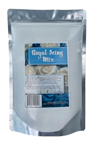 Sweet Eva’s ROYAL ICING MIX-White,Icing,Gingerbread House,Cookie Decorating,Frosting,Piping,Flooding,Edible Decorations,Ready To Use-Just Add Water!, 15 oz