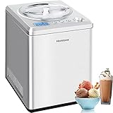 Homtone Ice Cream Maker 2.64 Quart for Making Homemade Soft Ice Cream,Gelato,Sorbet within 60 min,Keep Cooling for 2H,No pre-Freezing Automatic Ice Cream Machine with Compressor
