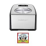 Cuisinart Ice Cream Maker with Compressor - Homemade Gelato Machine - LCD Display, 1.5-Quart Capacity, Stainless Steel Bowl Bundle with Homemade Ice Cream and Dessert Book (2 Items)