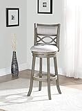 New Classic Furniture Manchester Counter Swivel Bar Stool with Open Back and Fabric Upholstered Seat & Back Rest, 29-Inch, Gray
