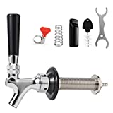 Dbgogo 4-1/8'' Draft Beer Faucet Shank, 1/4'' Beer Line Barb No Leak No Drip No Stick Stainless Core Kegerator Brew Tap Beer Shank Dispenser Self-Closing Spring Tap Brush Spanner Wrench Hose Clamp