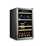Hamilton Beach HBWF4300, 43-Bottle Wine Cooler Fridge Cellar with Wooden Shelves, Digital Control, Mirror Finish