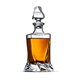 LUXU Whiskey Decanter,Twisted Whiskey Decanter with Stopper,Premium 25 oz Whiskey Decanter for Liquor Scotch Bourbon Vodka Brandy or Wine Clear