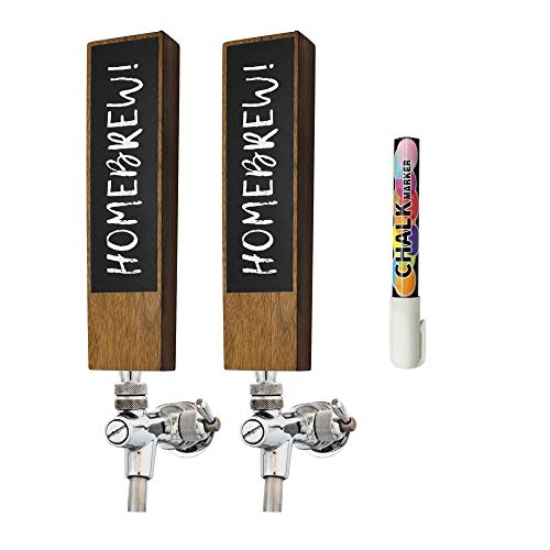 Chalkboard Beer Tap Handle (2 Pack) For Homebrew Kegerators | Beer Tap Handles White Chalk Marker Included!