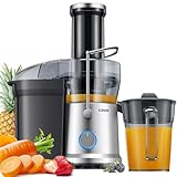 GDOR 1200W Juicer with Larger 3.2" Feed Chute, 28oz Large Juice Jug, Centrifugal Juice Extractor Maker with Titanium Enhanced Cutting System, Dual Speeds, BPA-Free, Silver