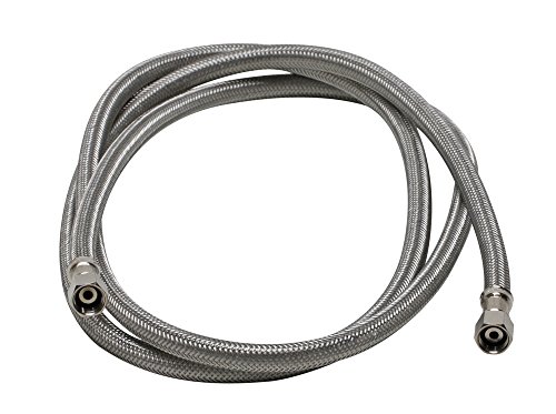 Fluidmaster 12IM96 Ice Maker Connector, Braided Stainless Steel - 1/4 Compression Thread x 1/4 Compression Thread, 8 Ft. (96-Inch) Length