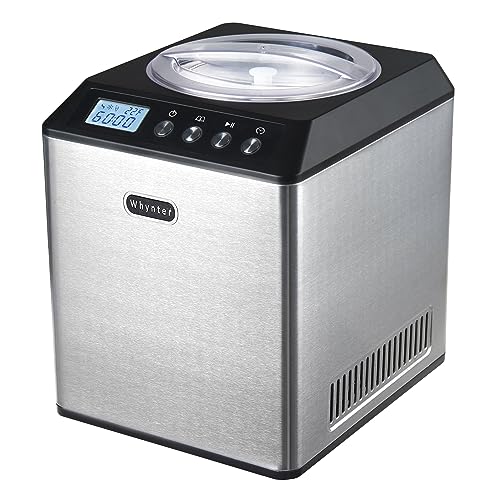Whynter ICM-201SB Upright Automatic Ice Cream Maker with Built-in Compressor, no pre-freezing, LCD Digital Display, 2.1 Quart Capacity, Black