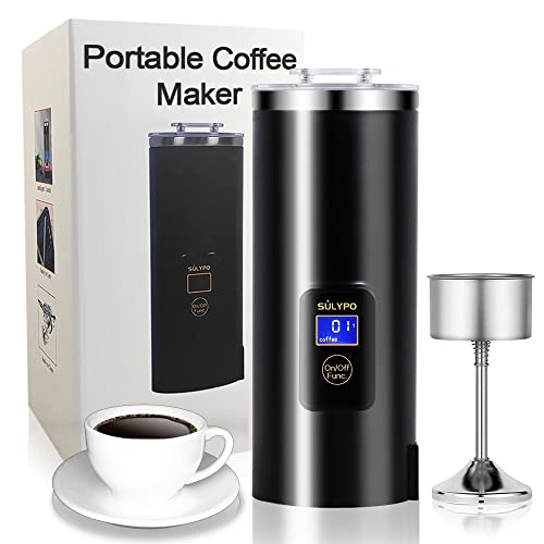 Sulypo Single serve coffee maker, travel percolator electric,travel coffee maker,travel mug coffee pot electric,one cup pod coffee brewer,8oz,coffee machine,304 stainless steel 110 volts AC
